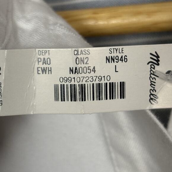 Madewell Button Down Shirt Womens Large Lt Blue Striped Boxy Preppy Classic - Picture 4 of 12